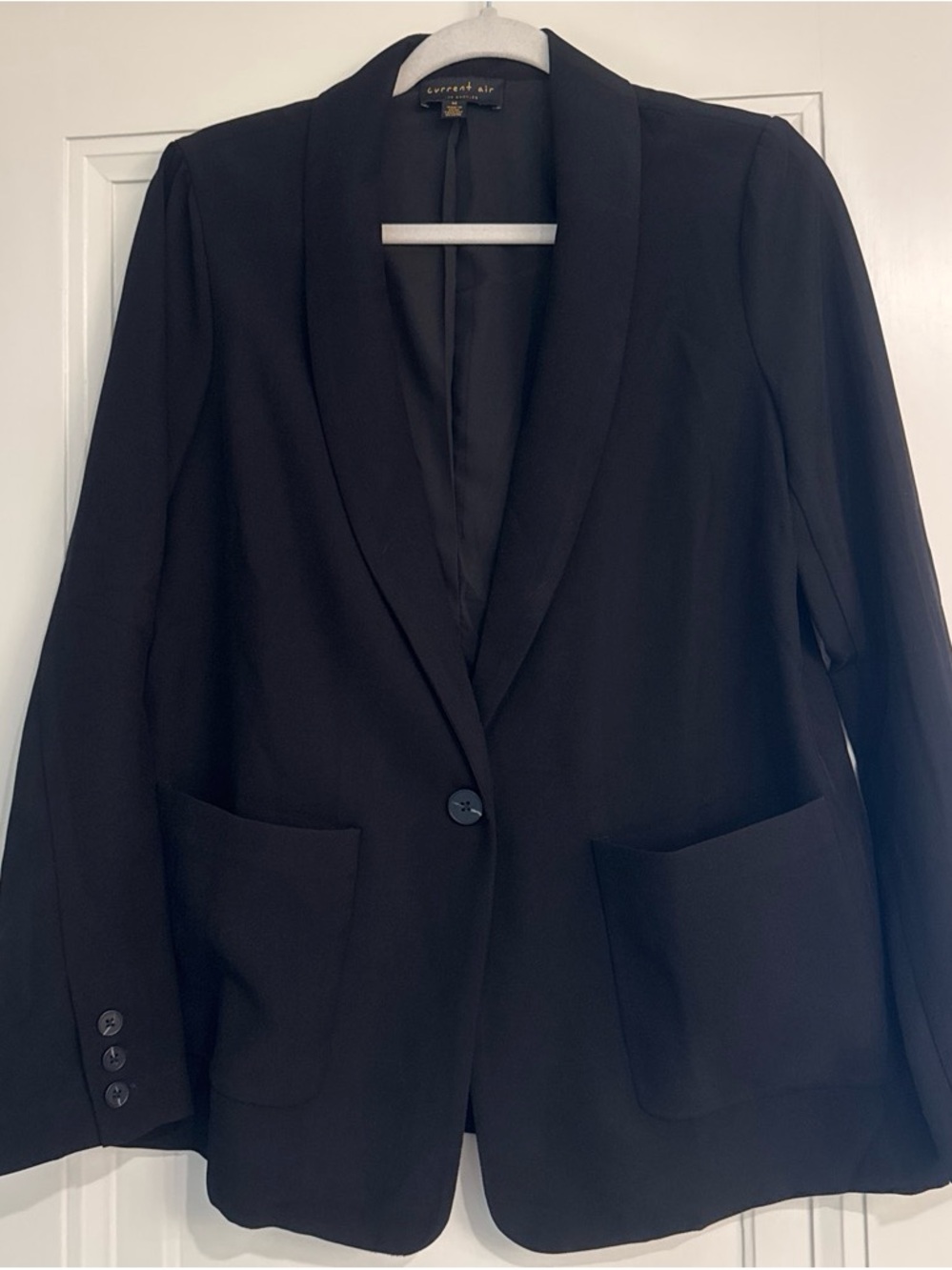 Current Air Black Single-Button Shawl-Collar Blazer